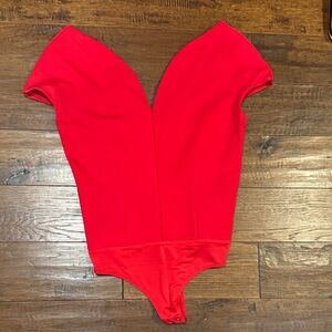 Red off shoulder Express Bodysuit M